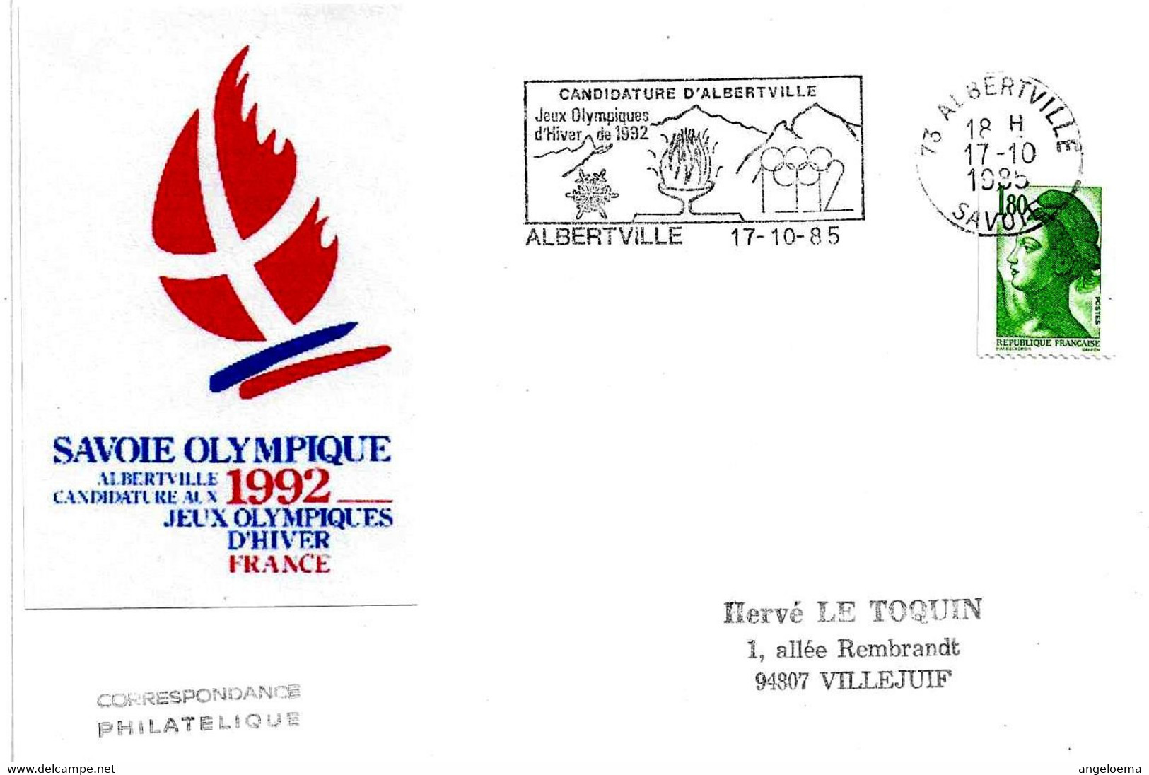 FRANCIA - 1985 ALBERTVILLE Candidatura Ai Giochi Olimpici Invernali Del 1992 - Annullo A Targhetta - 4417 - Inverno1992: Albertville