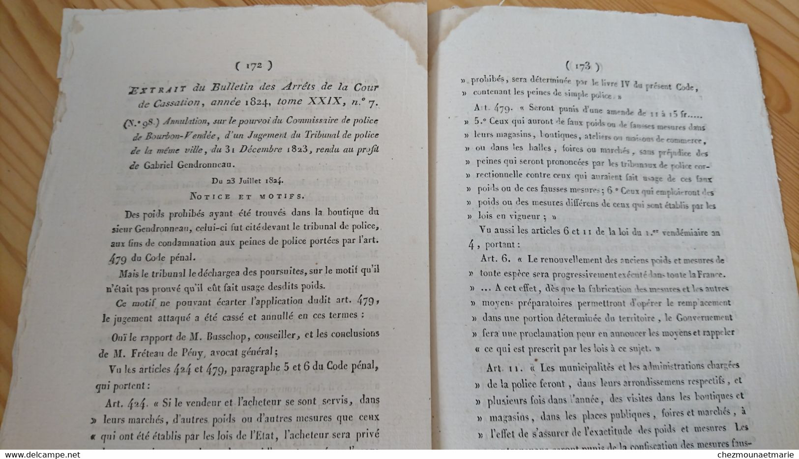 1824 TARN ET GARONNE - RECUEIL N°306 ACTES ADMINISTRATIFS PREFECTURE - Historische Dokumente