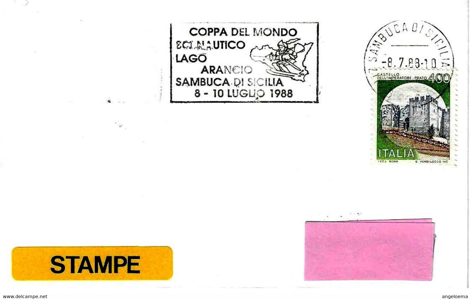 ITALIA - 1988 SAMBUCA DI SICILIA (AG) Coppa Mondo SCI NAUTICO Sul Lago Arancio (pupo Siciliano Sugli Sci) - 4413 - Water-skiing
