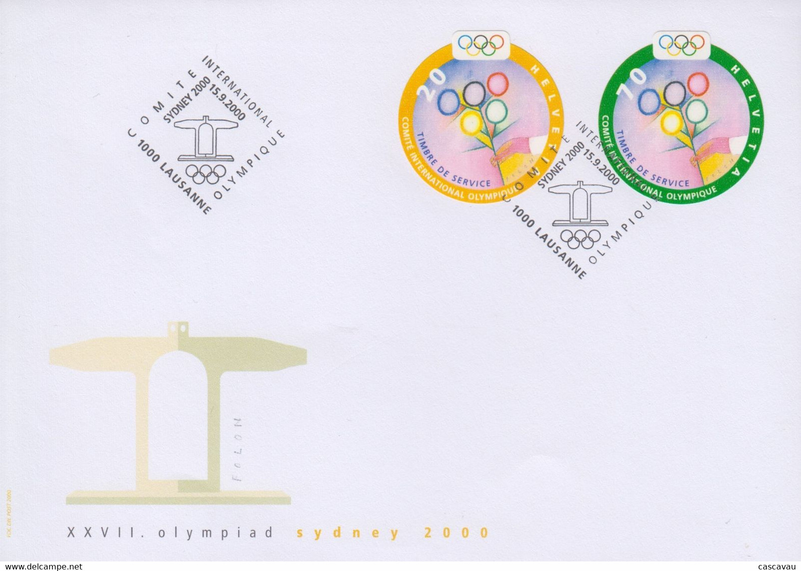 Enveloppe  FDC  1er   Jour   SUISSE   Jeux  Olympiques  De  SYDNEY   2000 - Zomer 2000: Sydney