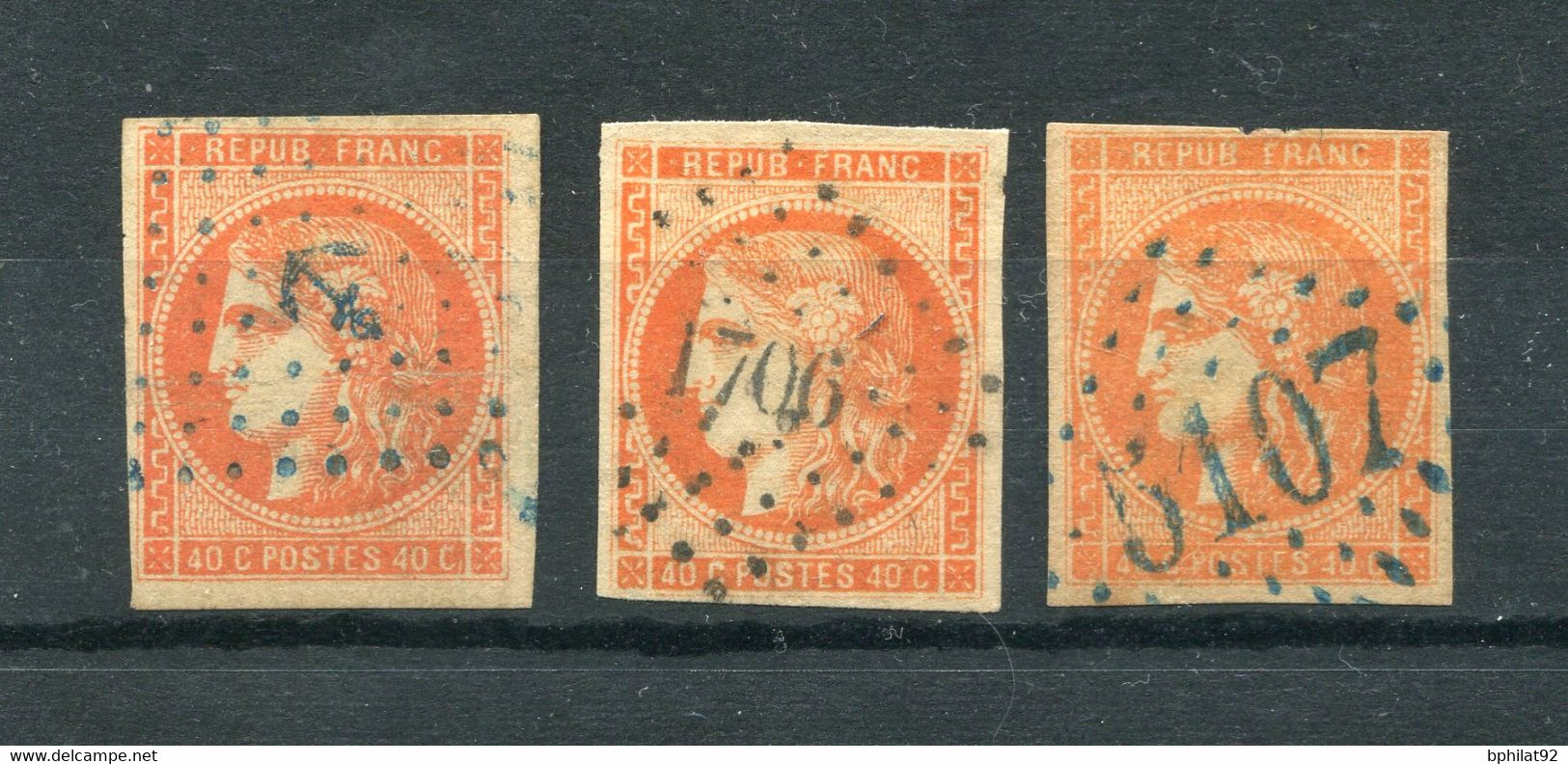 !!! 3 EX DU N°48 OBLIT ANCRE, PC GC ET GC 5107 TUNIS. TIMBRES AVEC LEGERS DEFAUTS - Other & Unclassified