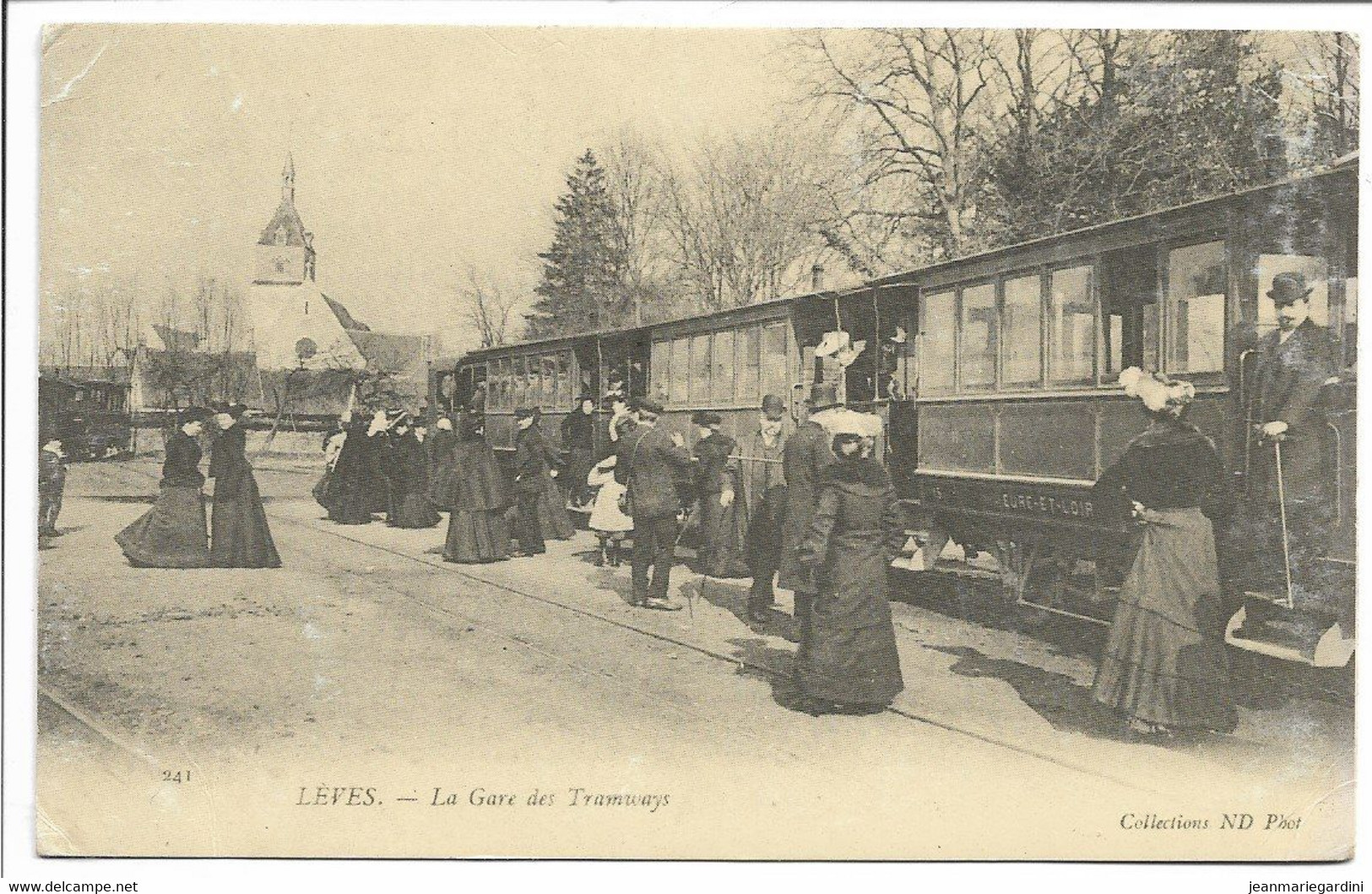 CPA ATTENTION REPRODUCTION CARTE POSTALE 241 LEVES LA GARE DES TRAMWAYS    TBE - Lèves