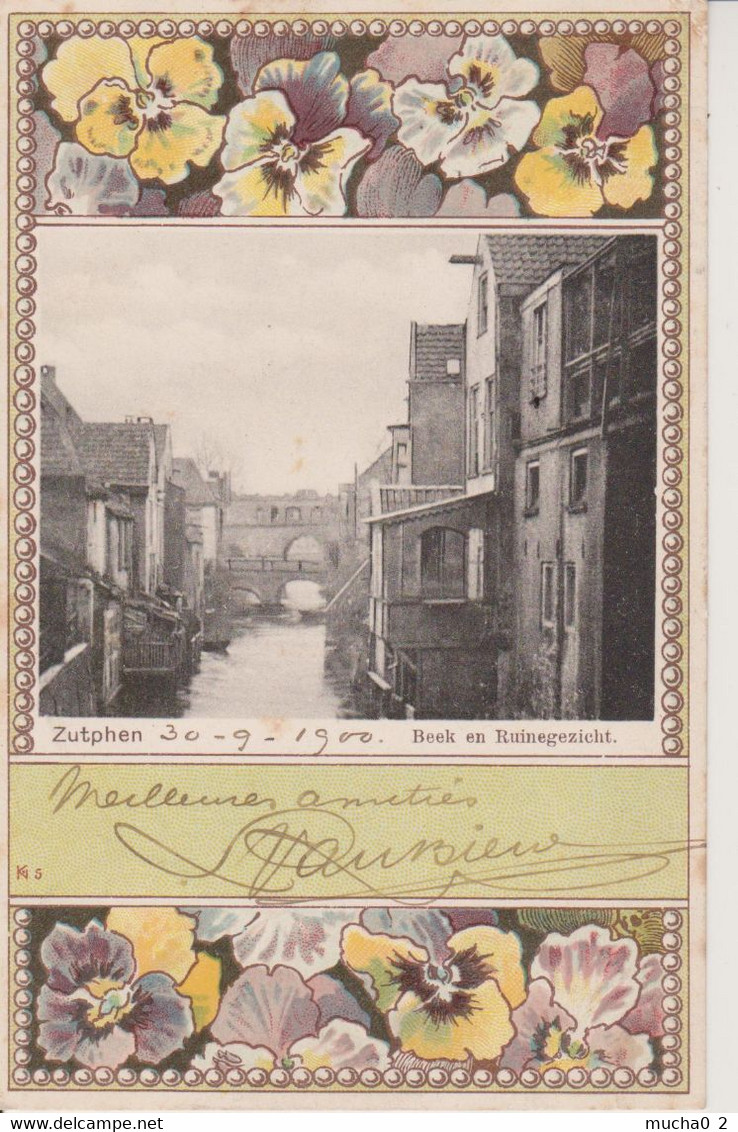 ZUTPHEN - LITHO - BEEK EN RUINEGEZICHT - Zutphen