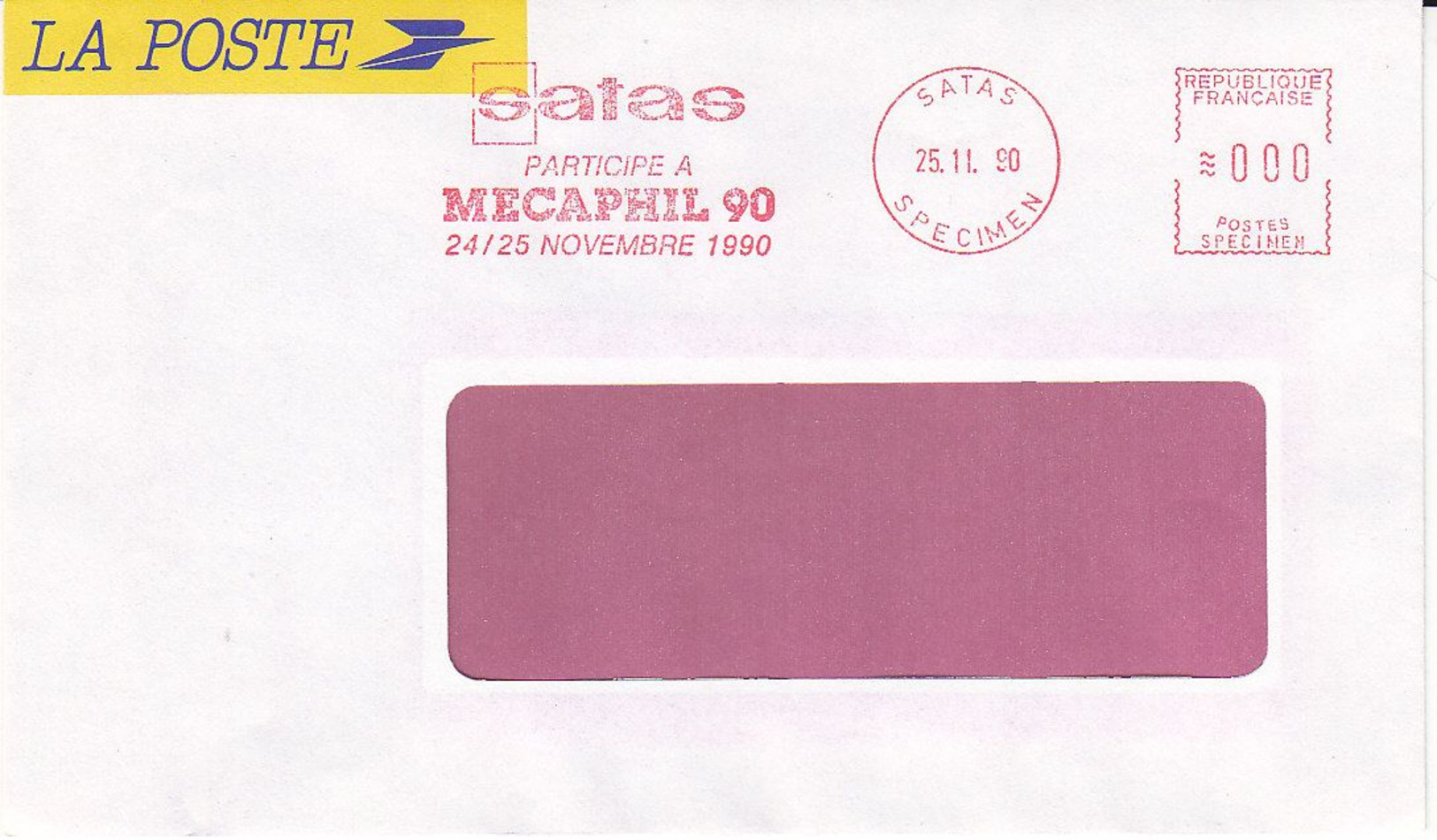Marcophil 90 , Paris , EMA Satas Specimen - EMA (Printer Machine)