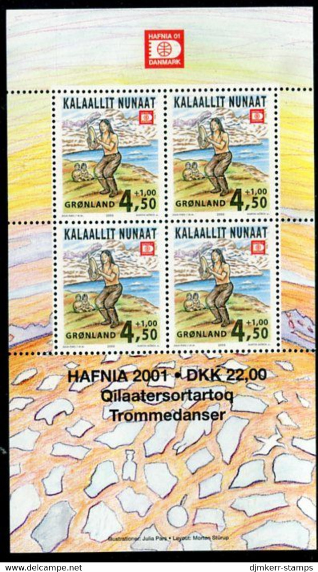 GREENLAND 2000 HAFNIA '01 Stamp Exhibition Block MNH / **.  Michel Block 19 - Unused Stamps