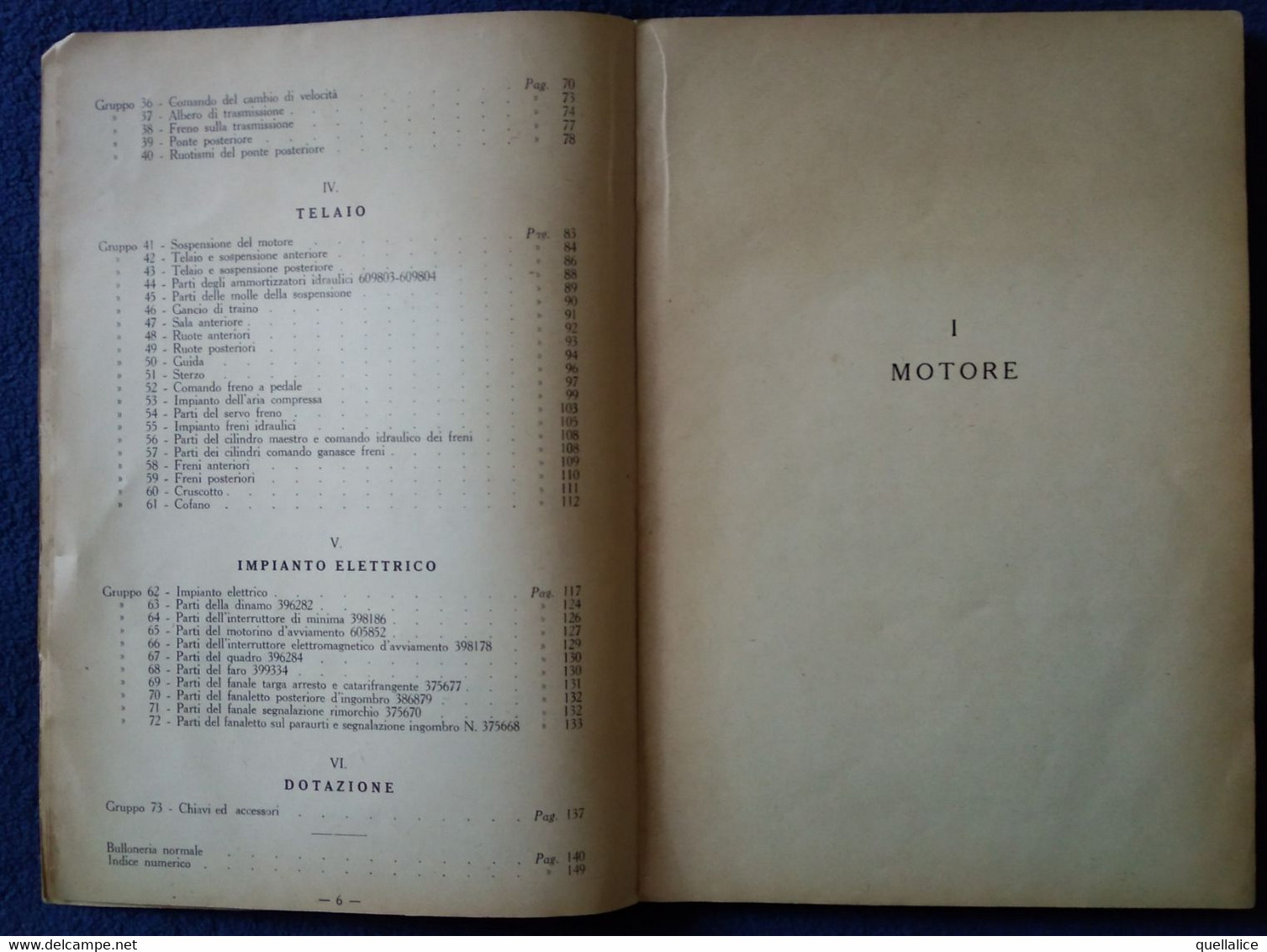 02857  "FIAT AUTOCARRO MODELLO 626N - CATAL. PARTI RICAMBIO - I EDIZ. 1939" ORIG. - Autres & Non Classés