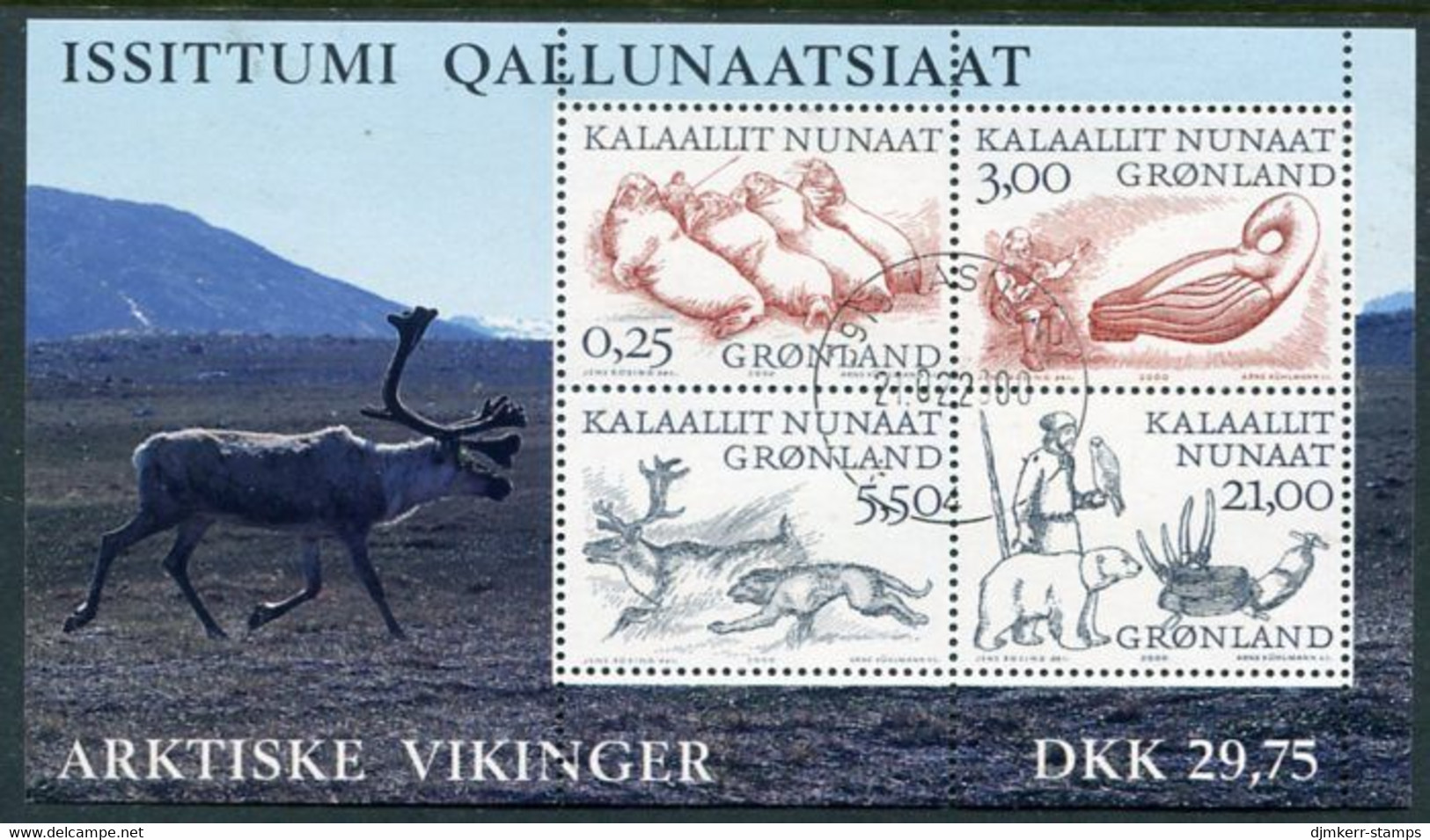 GREENLAND 2000 Arctic Vikings II Block Used.  Michel Block 18 - Oblitérés