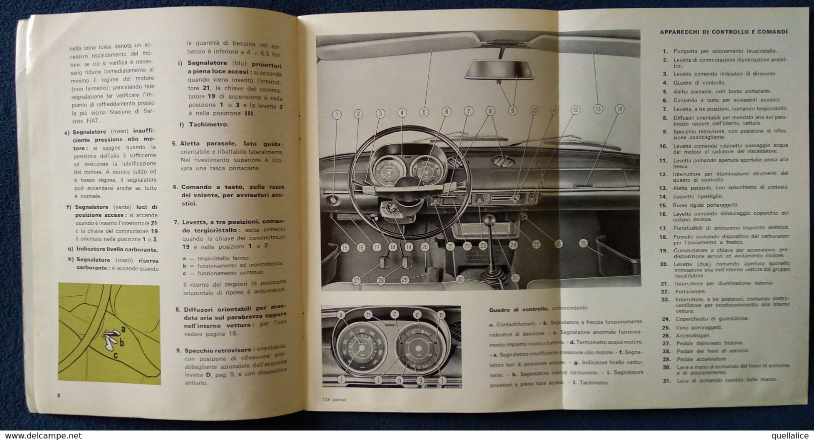 02858   "FIAT 124 SPECIAL - MANUALE USO E MANUTENZIONE - I 1969 - IV EDIZ." ORIG. - Other & Unclassified