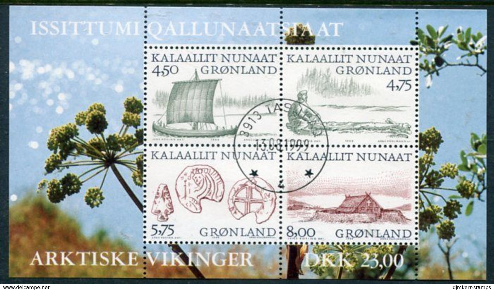 GREENLAND 1999 Arctic Vikings I Block Used.  Michel Block 17 - Gebruikt