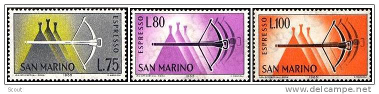 SAN MARINO - SAINT MARIN - 1966 - ESPRESSI -  3 Valori ** - Timbres Express
