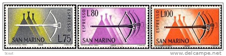 SAN MARINO - SAINT MARIN - 1966 - ESPRESSI -  3 Valori ** - Express Letter Stamps