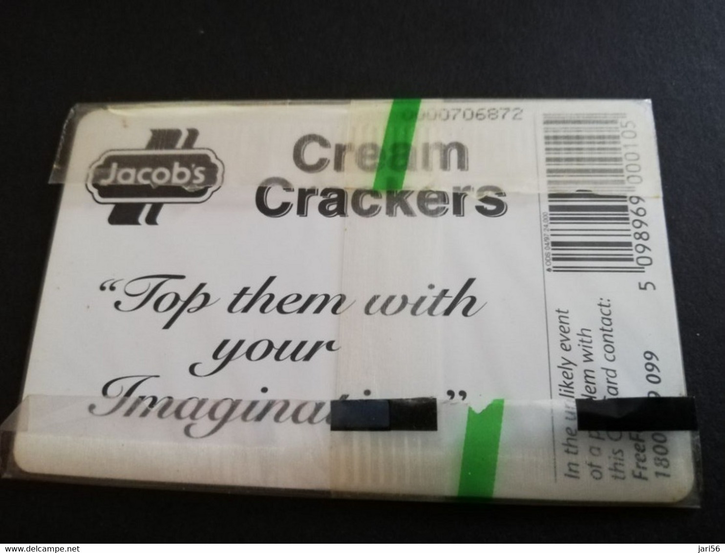 IRELAND /IERLANDE   CHIPCARD 10  UNITS/ JACOBS CREAM CRACKERS     MINT IN WRAPPER  CHIP   ** 5507** - Ireland