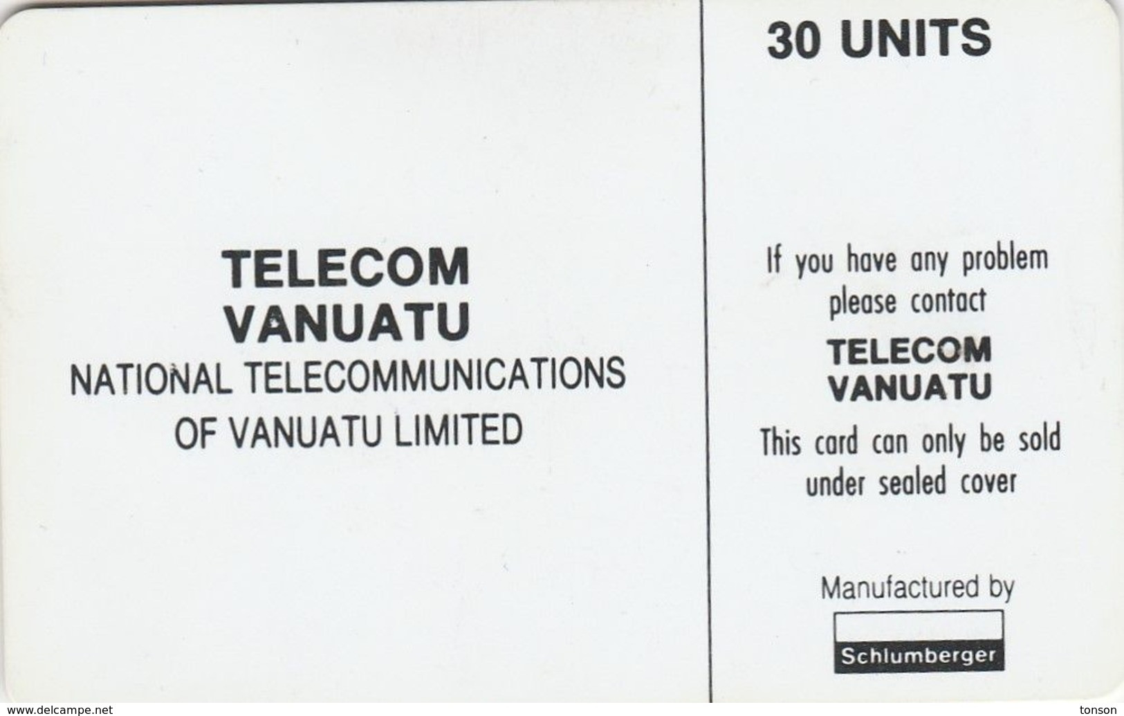 Vanuatu, VAN-T-14a, TVL Logo 30 - SC7 Matte, (Without CN), 2 Scans. - Vanuatu