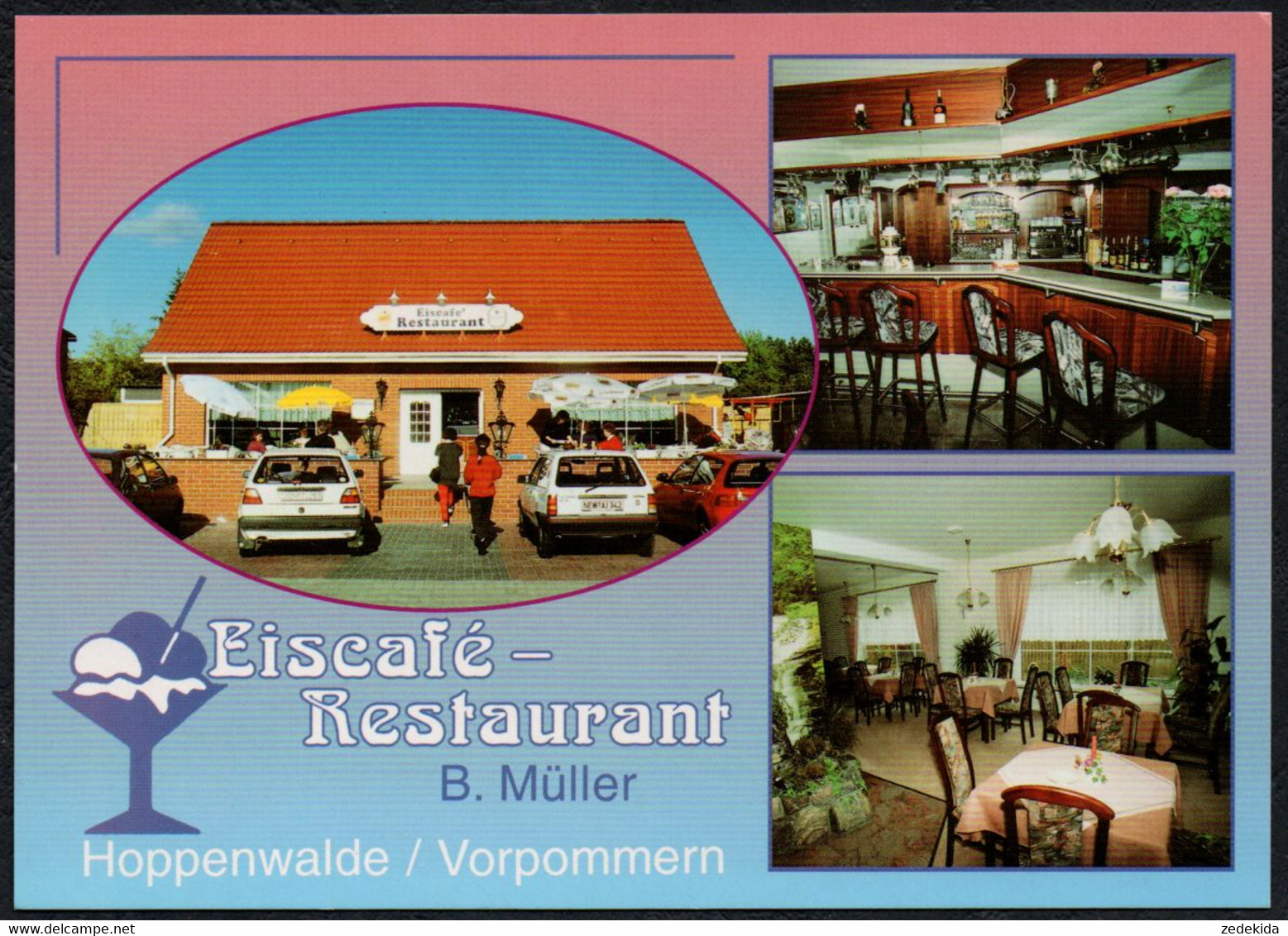F1188 - TOP Hoppenwalde Eiscafe Restaurant Müller Innenansicht - Bild Und Heimat Reichenbach Qualitätskarte - Eggesin