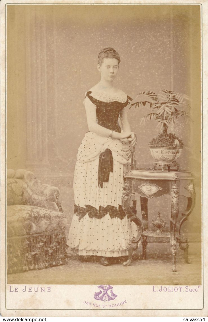 CABINET - Portrait En Studio D'une Femme Par LEJEUNE à Paris (Ca 1880) (BP) - Oud (voor 1900)