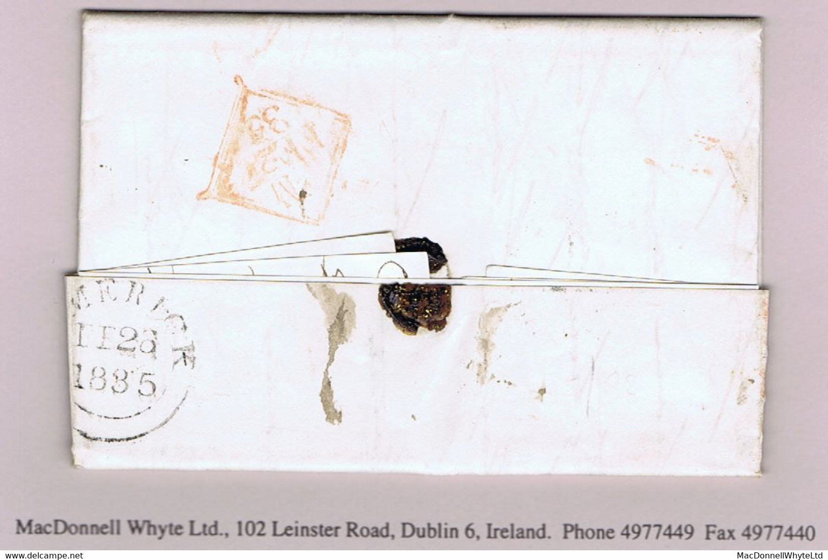 Ireland Limerick Dublin Penny Post 1835 Letter John Irvine To His Mother Roebuck House DUBLIN/1d/PENNY POST Circular - Préphilatélie
