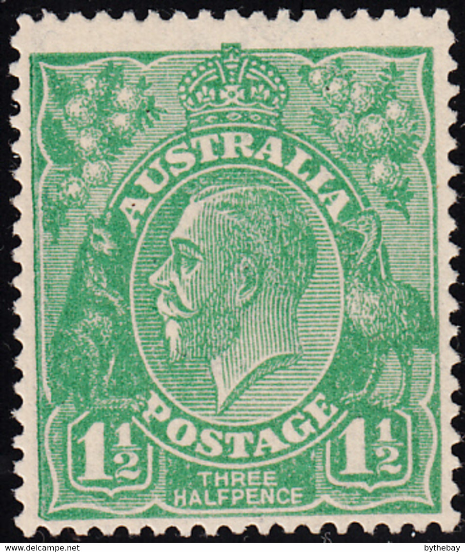 Australia 1914-24 MH Sc #25 1 1/2p George V Green Variety - Neufs