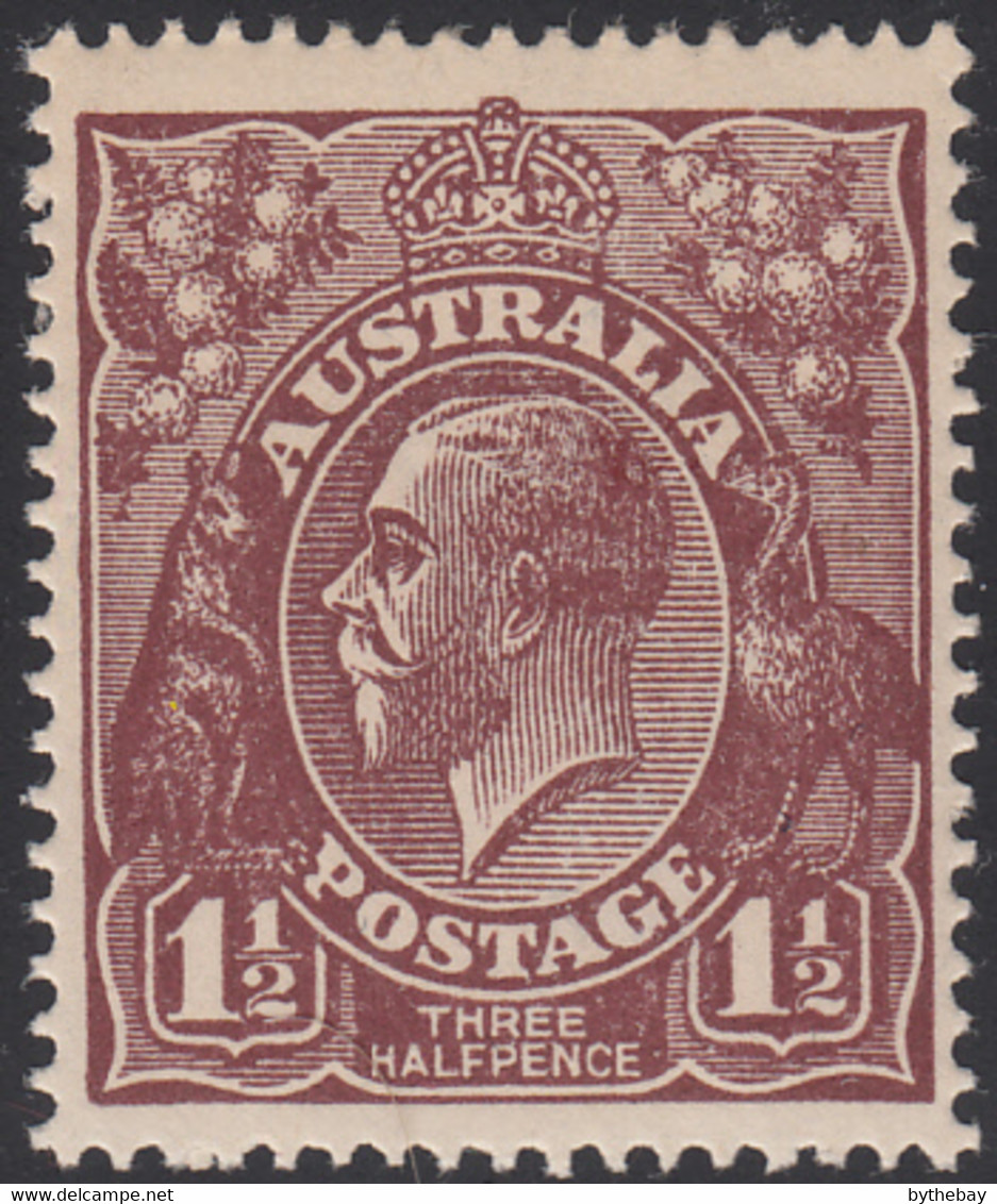 Australia 1914-24 MH Sc #24 1 1/2p George V Brown Variety - Neufs