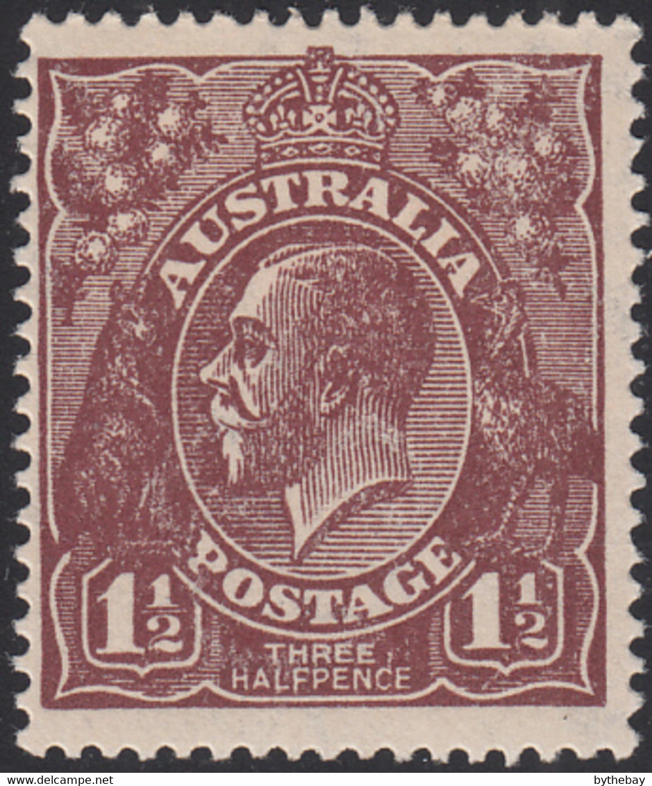Australia 1918-23 MH Sc #63 1 1/2p George V Brown Variety - Neufs