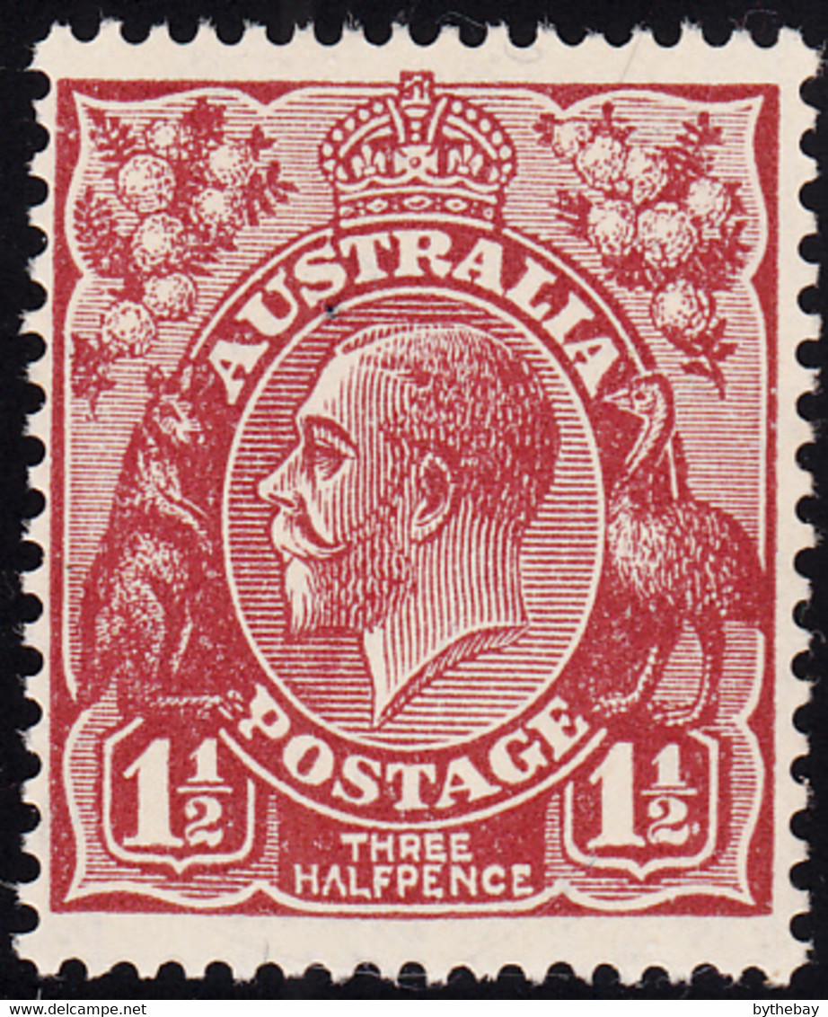 Australia 1931-36 MH Sc #115 1 1/2p George V Red Brown Die II Variety - Nuevos