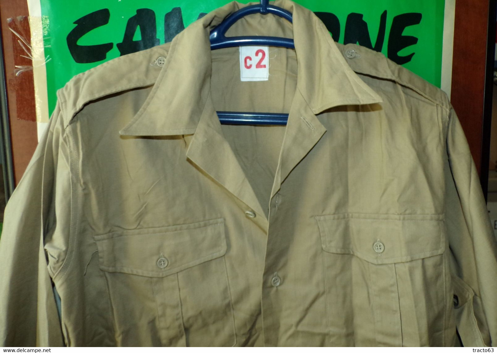 CHEMISE MILITAIRE DE L'ARMEE FRANCAISE ,Taille 2 C SOIT M EN CIVIL,NEUF AVEC MANCHES MI-LONGUES,PERIODE GUERRE ALGERIE , - Equipement