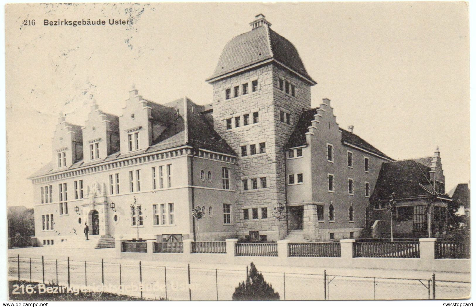 USTER Bezirksgebäude Photo J. Müller Uster Gel. 1917 V. Niederuster N. Genève - Uster