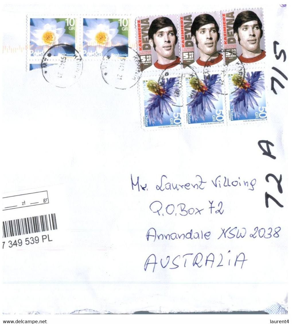 (PP 15) Poland Registered Cover Posted To Australia (posted During Europe's COVID-19 3rd Pandemic Wave) - Brieven En Documenten