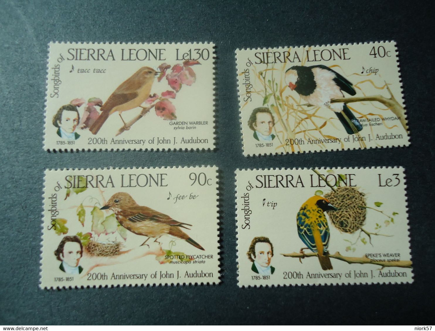 SIERRA LEONE   MNH  STAMPS BIRDS BIRD  SET 1985  AUDUBON - Autres & Non Classés