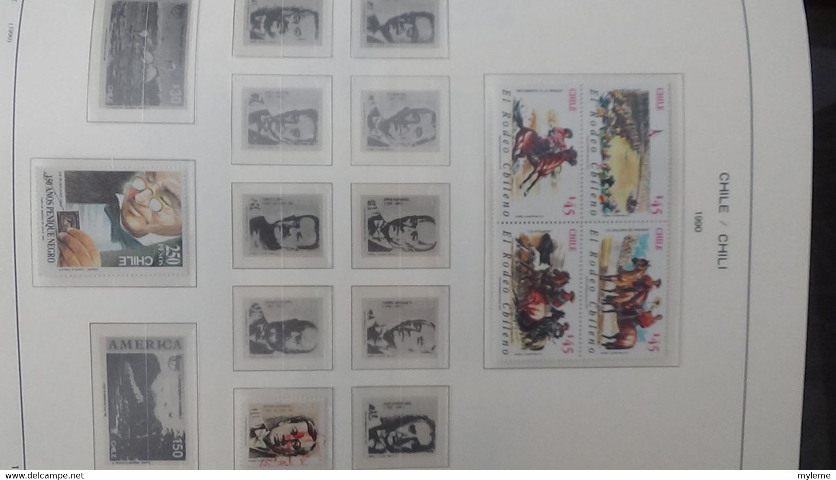 S197 Collection du Chili timbres et blocs ** en reliure  SCHAUBECK de 1974 à 1997. A saisir !!!