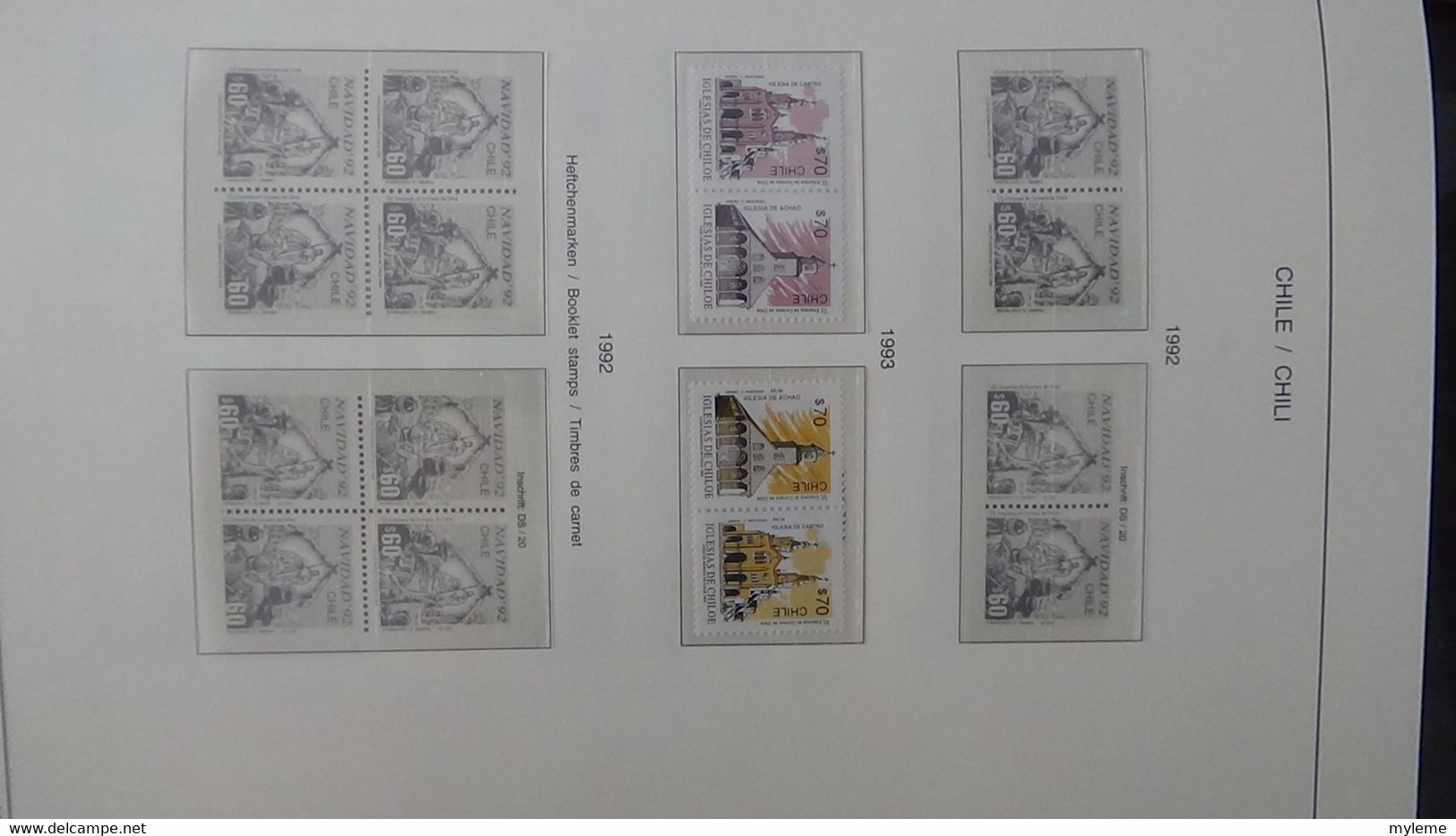 S197 Collection du Chili timbres et blocs ** en reliure  SCHAUBECK de 1974 à 1997. A saisir !!!