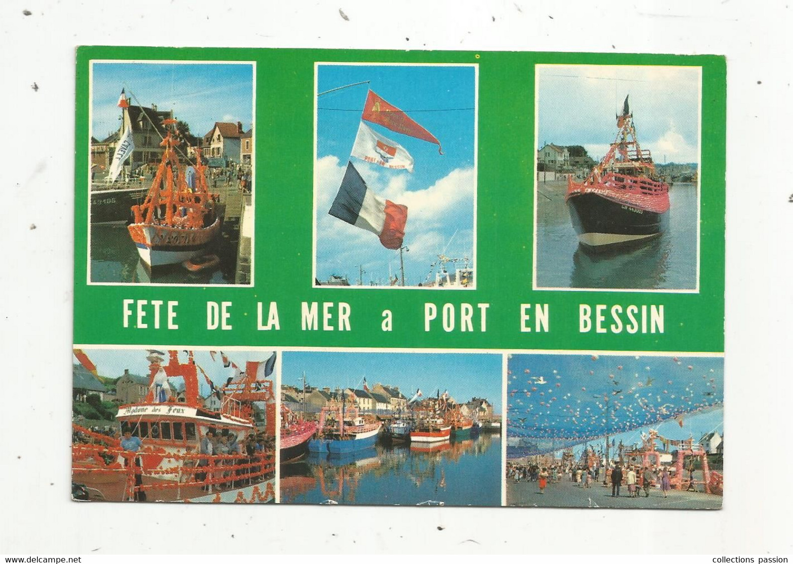 JC , G, Cp,  14 , PORT EN BESSIN ,  Fête De La Mer ,bateaux , Multi Vues , Voyagée 1989 - Port-en-Bessin-Huppain