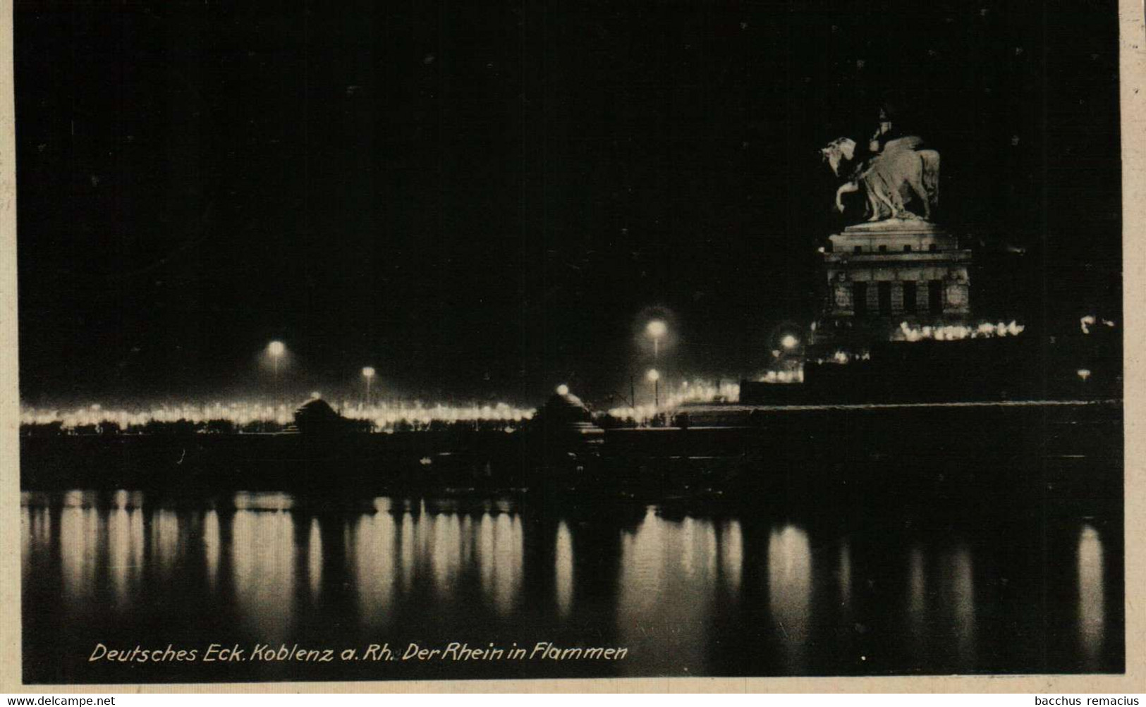 KOBLENZ AM RHEIN  Deutsches Eck Der Rhein In Flammen Von Koblenz Am 14.8.1941 Nach Petingen/Luxemburg Verschickt (1Mal) - Pétange