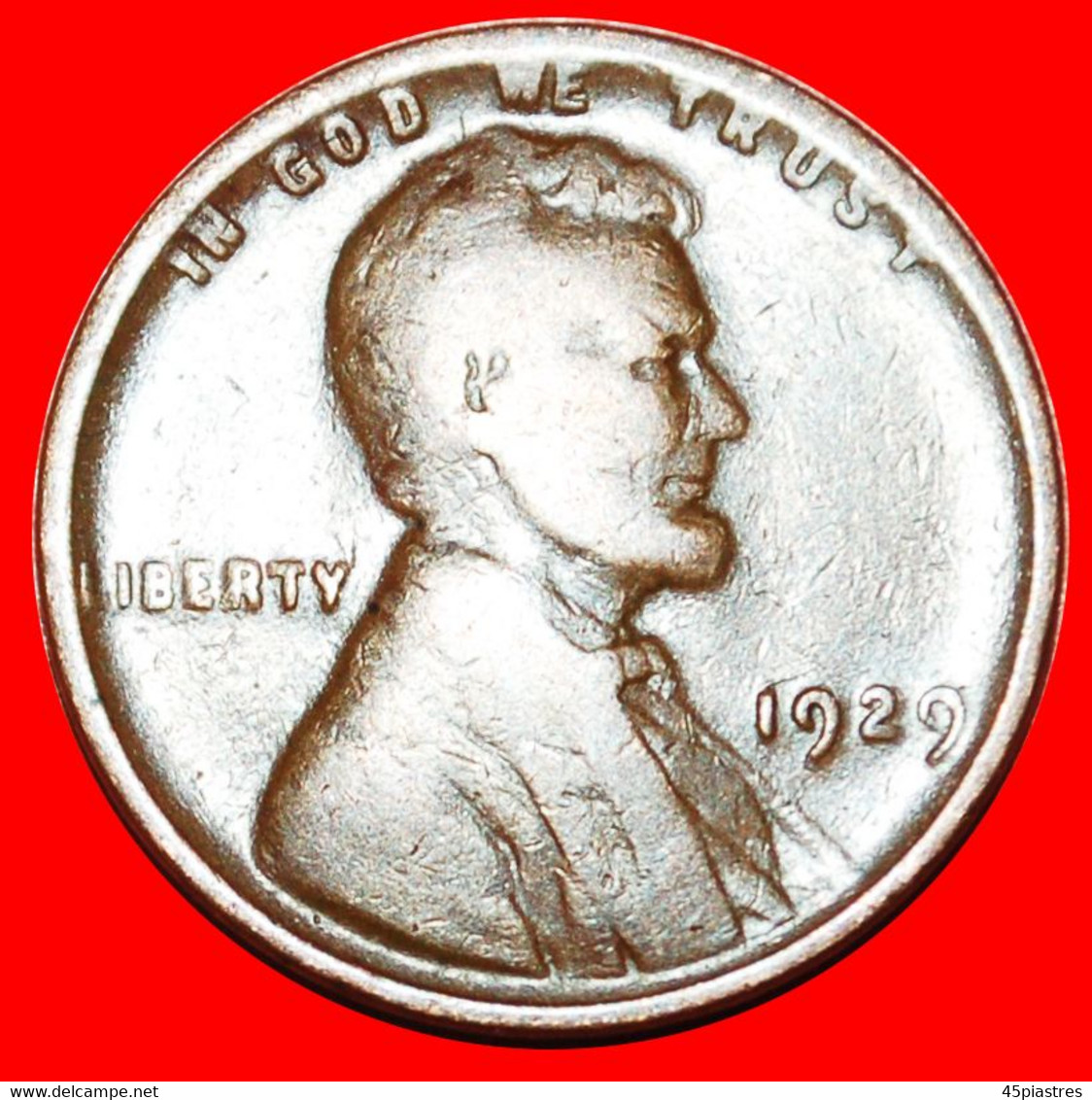 • WHEAT PENNY (1909-1958): USA ★ 1 CENT 1929! LINCOLN (1809-1865)! LOW START ★ NO RESERVE! - 1909-1958: Lincoln, Wheat Ears Reverse