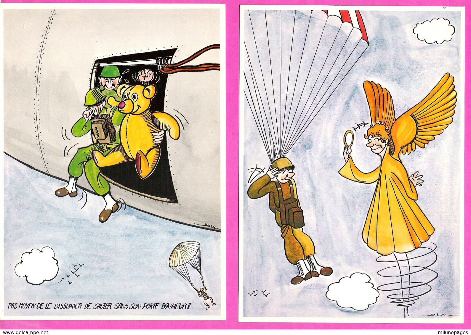 Militaires Parachutistes Lot De 12 Cartes Humoristiques Grand Format Ed.Jys Toulouse Dessins De Sug, Sellig - Humor