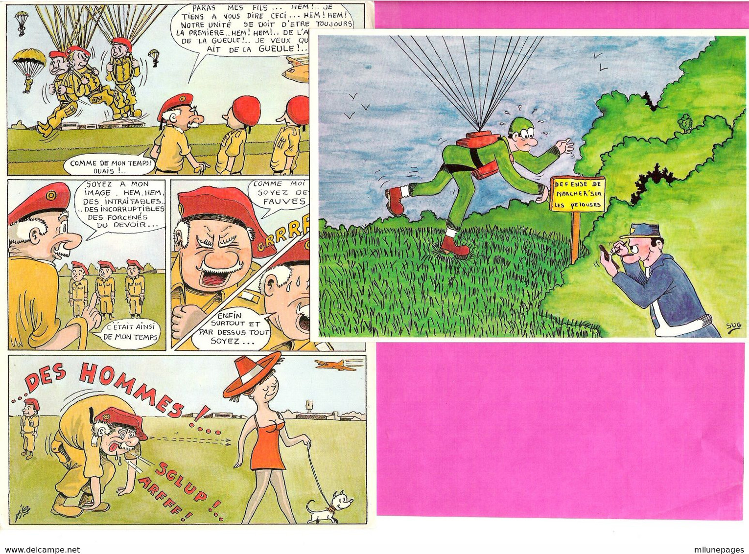 Militaires Parachutistes Lot De 12 Cartes Humoristiques Grand Format Ed.Jys Toulouse Dessins De Sug, Sellig - Humor