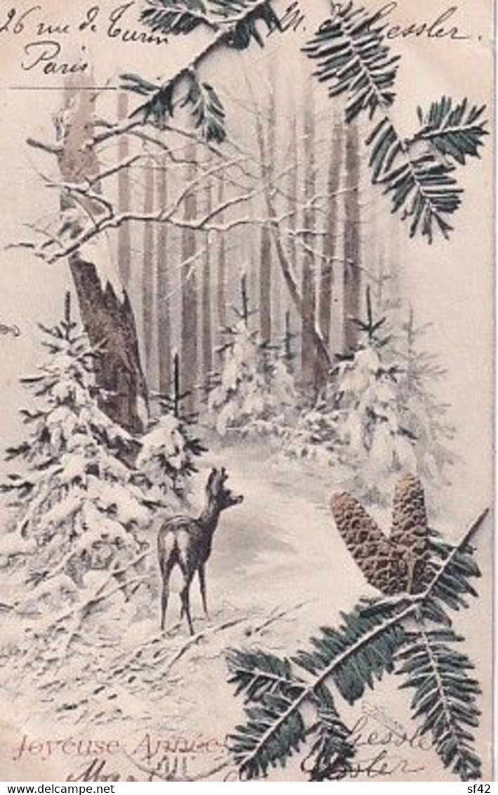 BICHE ET PAYSAGE  HIVERNAL     DOECKER     M M VIENNE  117             PRECURSEUR - Doecker, E.