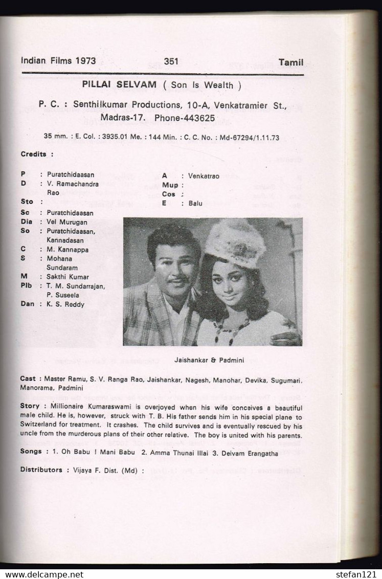 Indian Films 1973 - B.V. Dharap - 1974 - 516 Pages 21,5 X 14,2 Cm - Culture
