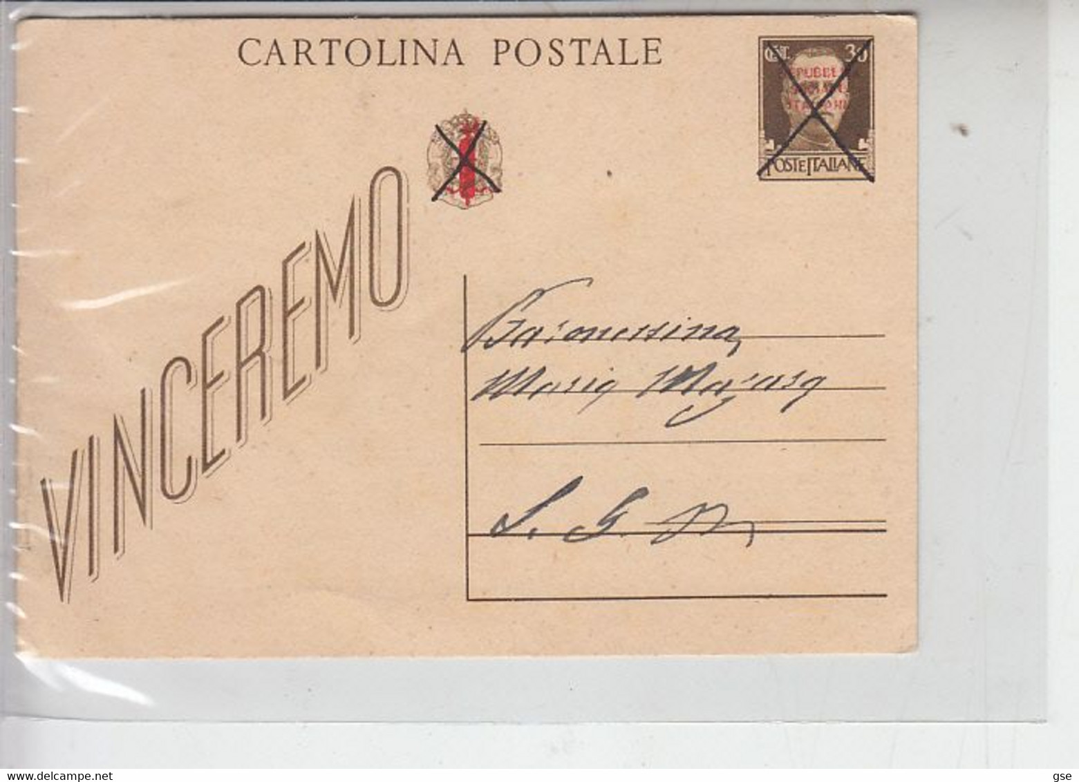 ITALIA  - C.P.   - "vinceremo" - Stamped Stationery