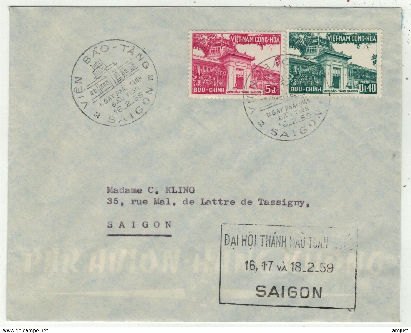 Viêt-Nam // Vietnam //  Lettre FDC  16/2/1959 - Viêt-Nam