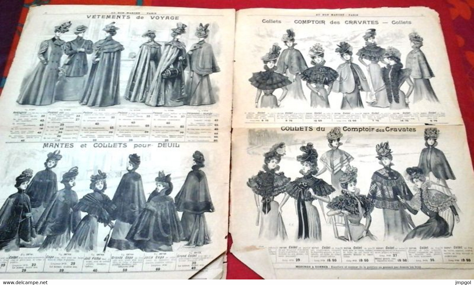 Catalogue 1900 Au Bon Marché Robes Et Manteaux Costumes De Cyclistes Costumes De Deuil Vêtements De Voyage - Pubblicitari