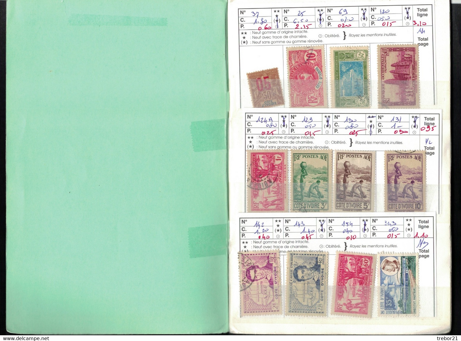 COTE D'IVOIRE, - Cote Yvert 164 €uros. - Collections (en Albums)