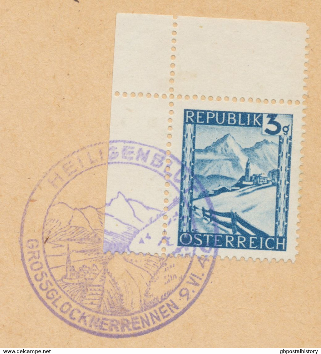 ÖSTERREICH SONDERSTEMPEL 1946 „HEILIGENBLUT – GROSSGLOCKNERRENNEN 9.VI.46“ In Violett - 6. Internationales Großklockner - Covers & Documents