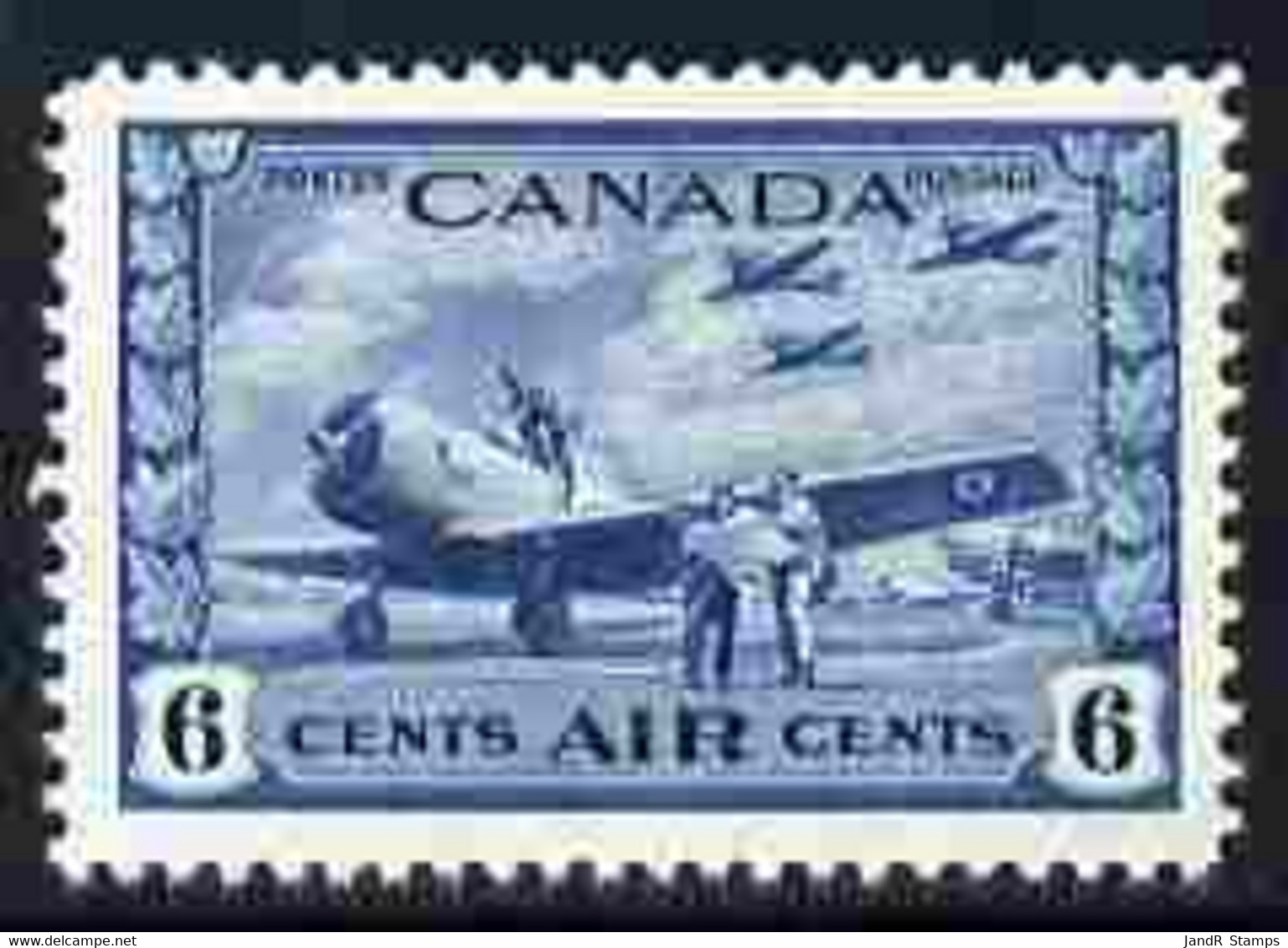 Canada 1942-48 KG6 War Effort 6c Blue U/m SG 399 - Nuevos