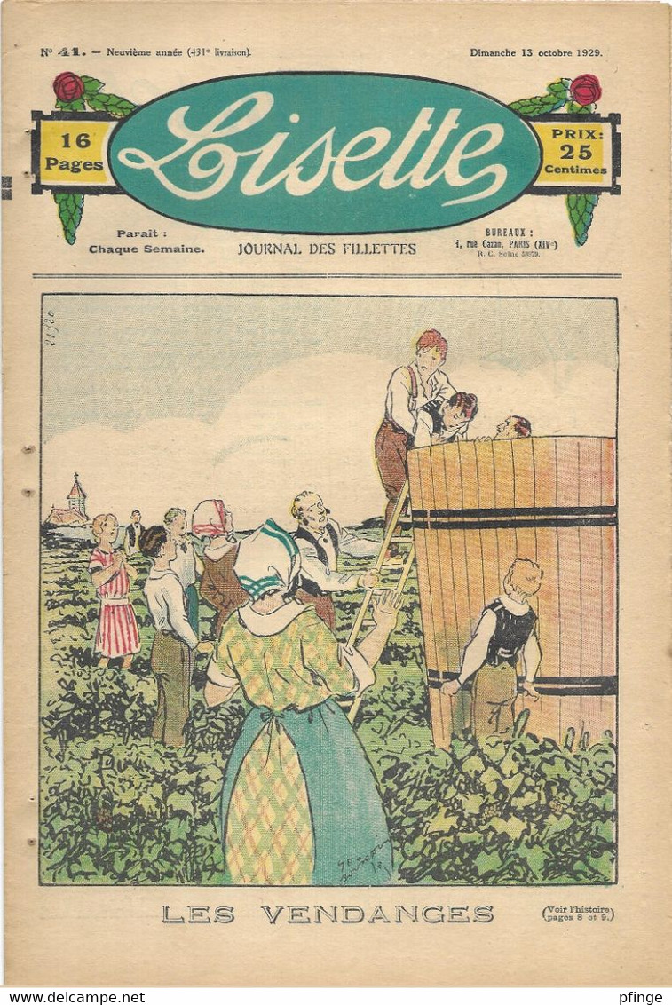 Lisette N°431 Du 13 Octobre 1929 - Lisette