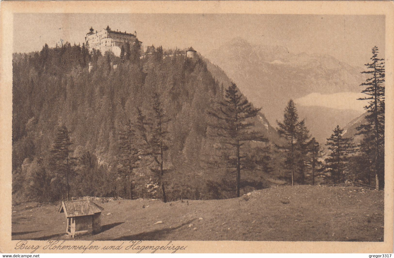 4620) WERFEN - Burg Hohenwerfen Und Hagengebirge - Kleine Hütte Im Vordergrund ALT ! 1925 - Werfen