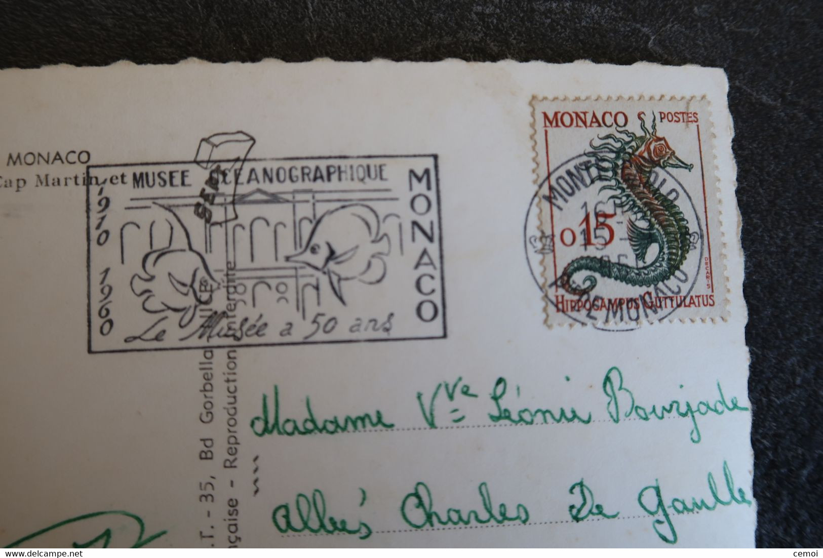 Lot de 2 CPSM - Monaco et Monte-Carlo avec les timbres 1937 - 1960