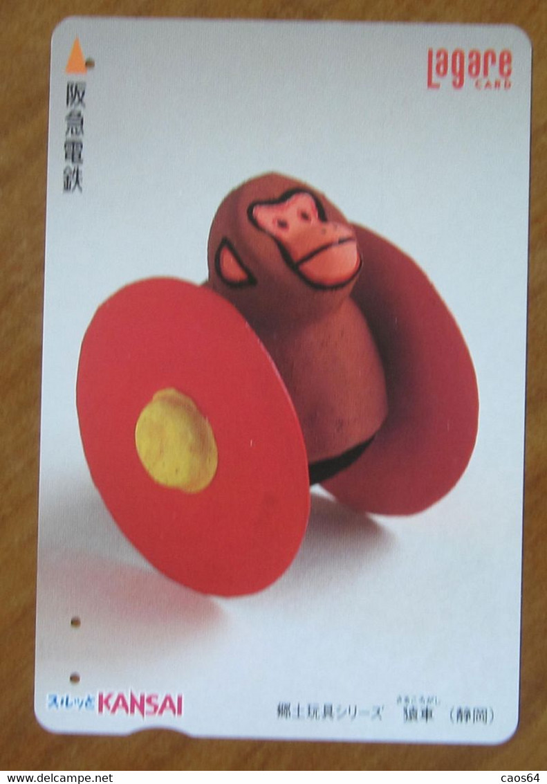 GIAPPONE Ticket Biglietto Animali Giocattoli Monkey - Kansai Railway Lagare Card 1.000 ¥ - Usato - Mondo