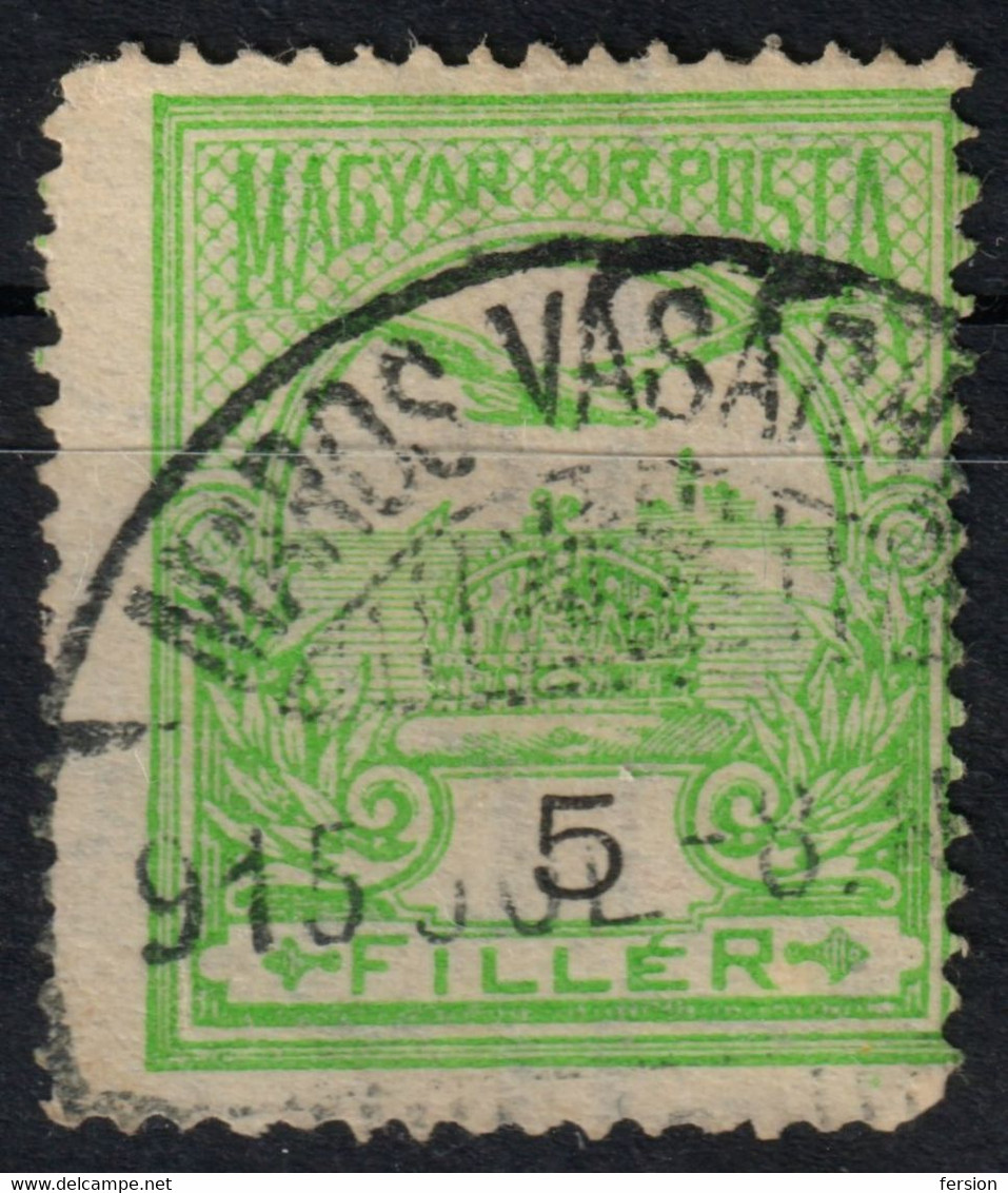 Marosvásárhely  Târgu Mureș Postmark / TURUL Crown 1915 Hungary Romania Transylvania Maros Torda County KuK - 5 Fill - Transylvania