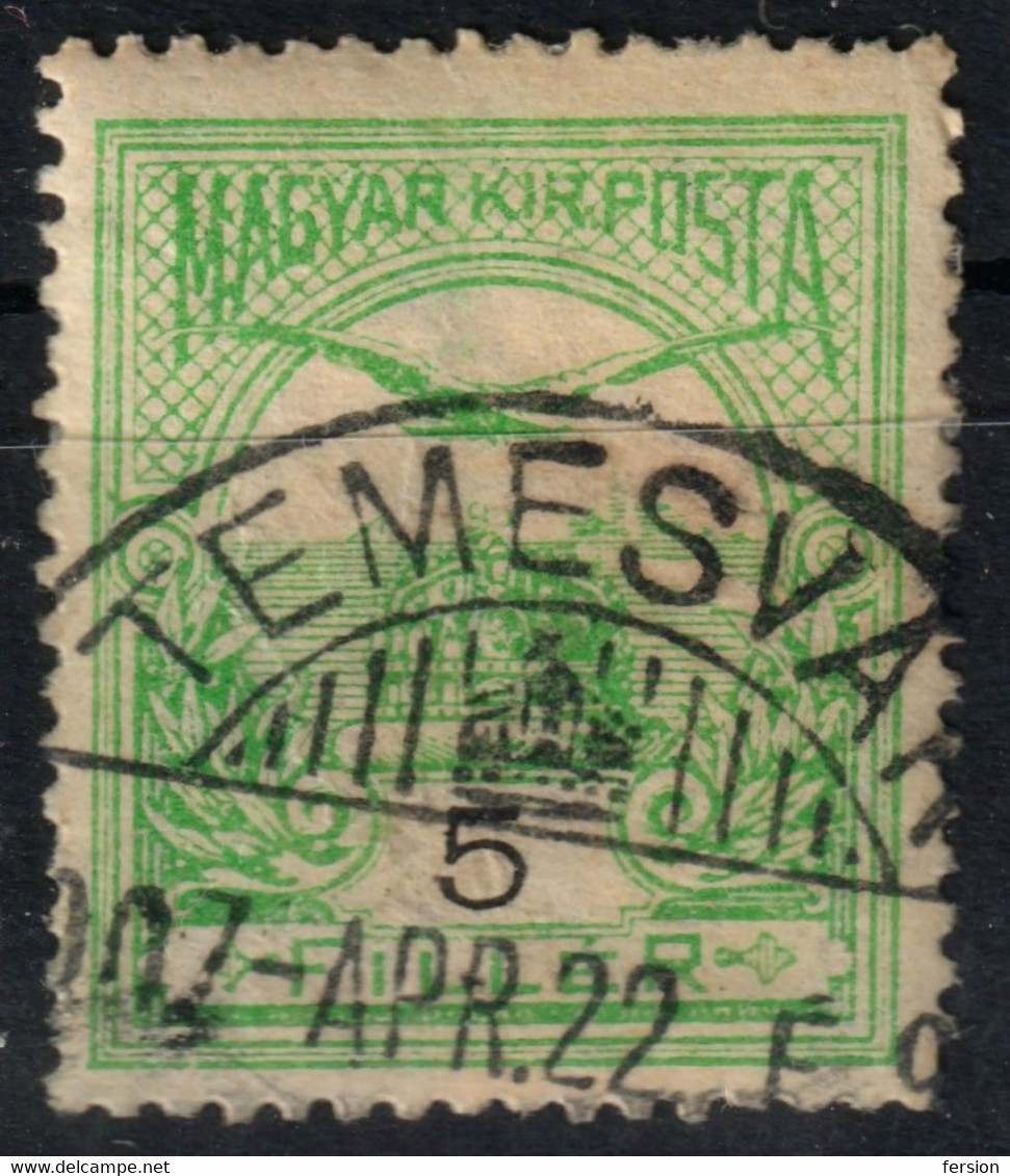 Timișoara Temesvár Postmark / TURUL Crown 1907 Hungary Romania Transylvania Banat TEMES County KuK - 5 Fill - Transylvanie