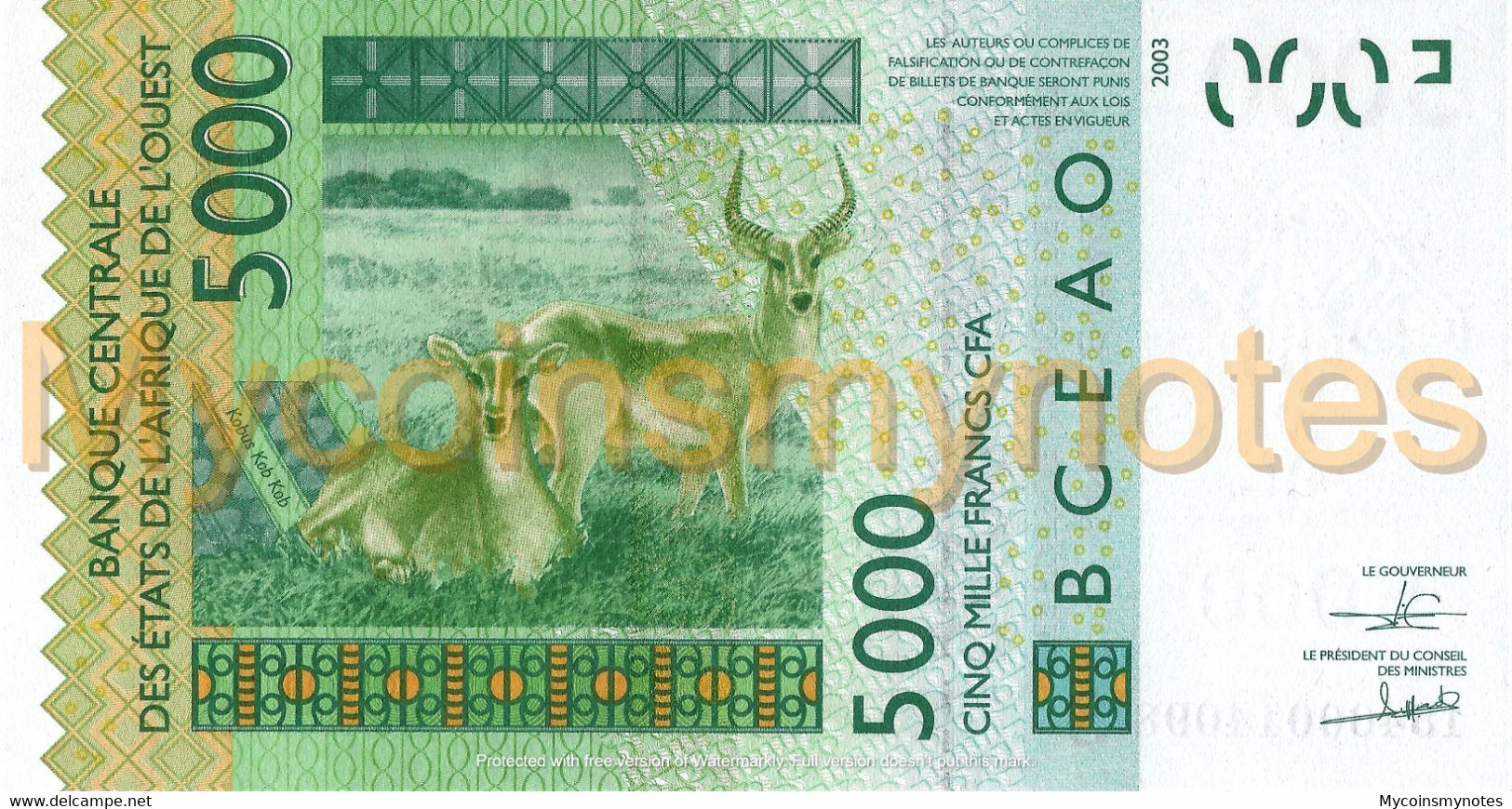 WEST AFRICAN STATES, GUINÉ BISSAU, 5000, 2018, Code S, PNew (Not Yet In Catalog), UNC - West African States